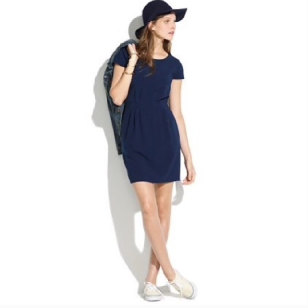 Madewell Navy Cap Sleeve Dress